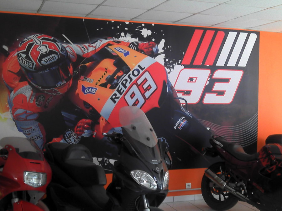 Affiche magasin de moto